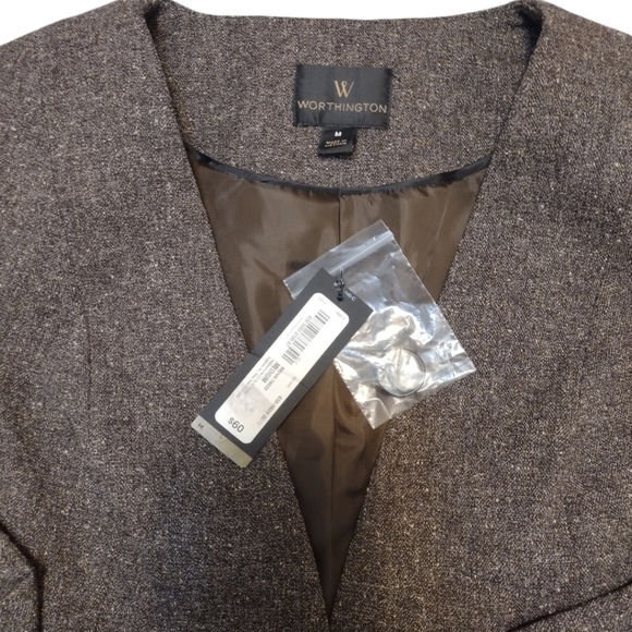 Worthington Tweed Single Button Blazer Jacket - Picture 7 of 8